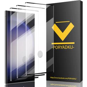 Tempered Glass For Samsung Galaxy S23 Ultra Screen Protector[3 Pcs], Easy installation, 9H hardness Scratch resistant, Fingerprint Compatible with S23 Ultra Glass Screen Protector