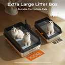 XXXL Stainless Steel Litter Box, 28.1'' Metal Cat Litter Box for Big Cats & Multi-Cat Homes, Low Entry, High Sides, Easy Clean