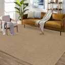 Solid Area Rug 5x7 Machine Washable Rug, Premium Modern Solid Textured Carpet Stain Resistant Non-Slip Accent Rug Farmhouse Floor Cover for Dining Bedroom Decor, Brown 5x7