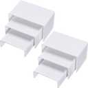 Chuangdi 2 Sets Acrylic Display Risers, Product Stand, Jewelry Display Riser Shelf Showcase Fixtures for Dessert Cupcake Candy Figure Treat Action Showcase(White,Small Set)