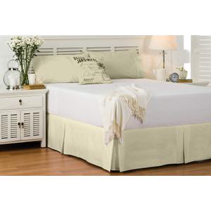 Comfort Beddings Bed Skirt King Size Ivory 100% Cotton Blend Fabric, Premium Tailored Fit 1pc Bedskirt King Size 14" Drop Length Ivory Solid