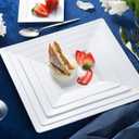 White Hard Plastic Elegant Disposable 9'' Inch Dinner Plates 2 Packs Of 10 Per Pack