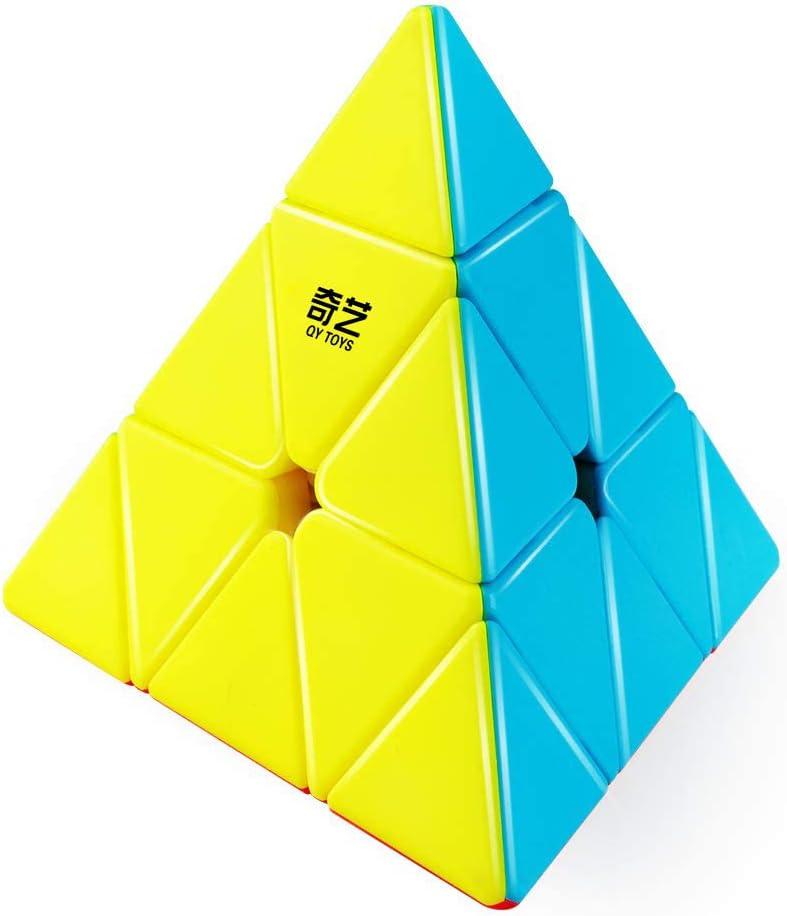 D-FantiX QYTOYS Qiming Pyramid Speed Cube Stickerless Triangle Cube 3x3 Puzzle