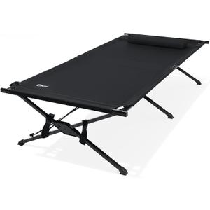 Portal 42" Extra Wide Camping Cots for Adults, 600 LBs Heavy Duty Large Folding Cot with Pillow, Portable Sleeping Cot for Camping, Guest Bed, 84.3" L x 42" W x 19.7" H