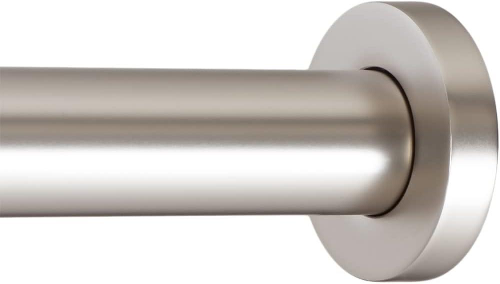 Ivilon Shower Tension Curtain Rod - Adjustable Spring Tension Rod for Shower Curtains, Bathroom, or Windows, Easy to Install, No Drilling Required, Rustproof, Adjustable 24 to 36 Inch. Satin Nickel