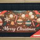 LUMI Merry Christmas Doormat with Lights & Music, 17x30 Funny Xmas Door Mat for Indoor Outdoor Decorations, Durable Non Slip Rubber Backing Welcome Mat, Christmas Lights