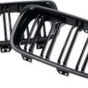 ABS F30 Grill, Front Kidney Grille for 2012-2018 BMW 3 Series F30 F31 (Double Slats Gloss Black Grills, 2pcs)