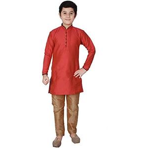 Pro-Ethic Style Developer Boy's Silk Indian Clothing Traditional Wear Kurta Set's For Kids Boys | Pack Of 1 (S-135) Size 7