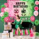 2 x Witch Birthday Party Decorations Witch Bow Party Decorations Included Coquette Birthday Backdrop Tassel Curtain Paper Flowers and Balloons for Women Girl B-day Party Supplies