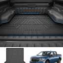 Powerty Truck Bed Mat for Ford Maverick (Gas & Hybrid XL/XLT/Lariat Models) 2022 2023 2024 2025 2026 Accessories All Weather Truck Bed Liner TPE Pickup Bed Mat Black