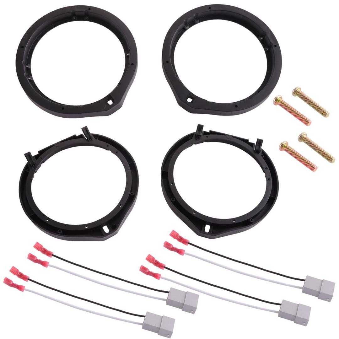 Speaker Mounting Adapter with Wiring Harness Compatible with Honda Civic Accord CRV 6.5 - 6.75 Car Door Speaker Spacers Adapter 2 Pairs