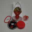 Hummingbird Feeders for Outdoors Blown Glass Hanging Hummingbird Feeder with Ant Moat, 28 Ounces Large Capacity, Leakproof Wide Mouth, Decorative Bird Feeder for Garden, Yard, Patio, or Window