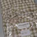 KKJIAF Ruffle Gingham Pillow Covers 20 x 20 Inches, Cotton Gingham Pillow Cases Set of 2, Linen Feel Ruffled Plaid Pillow Shams with Envelope Closure for Sofa Bed (Taupe/White Plaid)