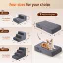 Dog Stairs for Small Dogs, 4-Step Dog Steps for Bed & Couch, High-Density Foam Pet Stairs, Non-Slip Indoor Pet Ramp, Washable Cover, Fits Beds up to 18.1", Grey