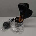 Silicone Cooking Utensils Set - AVGPD Silicone Kitchen Utensils for Cooking Wooden Handles, 446F Heat Resistant Kitchen Utensil Spatula Sets, Gadgets for Non-Stick Cookware BPA FREE (Black)