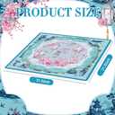 Seenelling Mahjong Mat 31.5" x 31.5" Non-Slip Noise Reduction Mahjong Table Mat Multi Purpose Game Table Cover for Mahj Tiles Board Poker Dominoes Tile Games (Chinoiserie Blue)