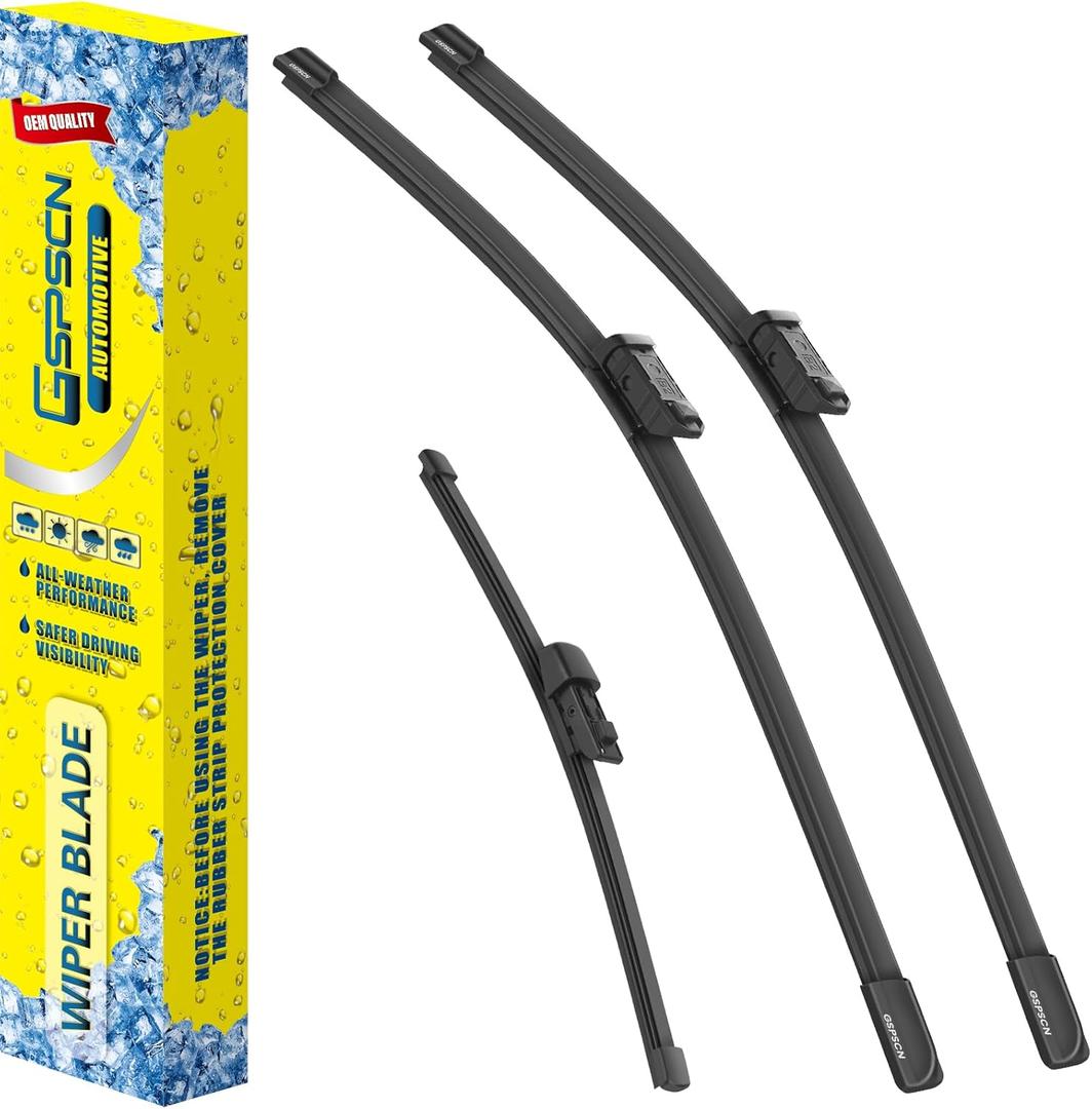 GSPSCN 3 Wipers Replacement For Volkswagen Atlas Volkswagen Tiguan 2024 2023 2022 2021 2020 2019 2018Original Equipment Windshield Wiper Blades Set 26"+22"+15"(Set of 3)