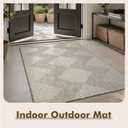 MontVoo-Outdoor Rug-Patio Rug 9x12 Polypropylene Indoor Outdoor Rugs Outdoor Carpet for Patio Deck Balcony Porch, Textured Weave, Durable for High Traffic, Fade-Resistant, Boho Geometric Silver Grey
