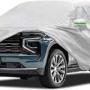 Car Cover Fit for Ford Bronco 4 Door 2021-2026, Migaven Waterproof Full Exterior Cover Sun Rain Protection with Door Zipper and Cotton Lining, Silver