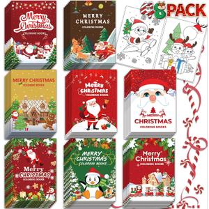 48 Pack Christmas Coloring Books for Kids Girls Boys, Xmas Holiday Party Favors Gifts Bulk Coloring Books, Xmas Stockings Goodie Bags Stuffer Filler Fun Holiday Party Supplies