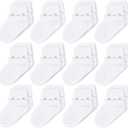 CozyWay Baby Ruffle Socks Baby Girl Turn Cuff Ankle Comfy Cotton Socks Infant - Multi Color - 12 Pack (3-5T, White)