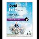 Americanflat 12x15 Floating Picture Frame with Polished Crystal-Clear Glass - Use as Picture Frame or Display Photo - Signature Float Collection - Photo Frames for Tabletop or Wall - Black