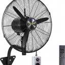 Wall Mount Fan, 20 Inch Oscillating Fan with Remote, 9-Speed & 3 Modes, 4500 CFM High Velocity Heavy Duty IP55 Waterproof Electric Fan for Outdoor Indoor Commercial, Industrial, Residential Use