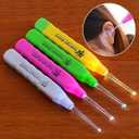 LED Light Ear Wax Removal Tool, Multi-Color Pack with Illuminated Tips, Professional Cleaning Pick Set for Safe Home Use (Pink)