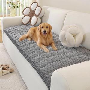 OstepDecor Washable Couch Cover for Dogs, Thick Pet Friendly Sofa Covers, Soft Couch Protector, Paw Cart Sofa Slipcovers, Cushion Protector for Leather, Sectional, Loveseat (27.6" x 70.9", Grey)