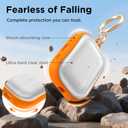 for Airpods Pro 3 Case Clear, Soft TPU Transparent Anti-Yellowing for Apple AirPods Pro 3rd Generation (2025) Case Cover for Men & Women with Keychain, Military-Grade Shockproof, Clear+Orange