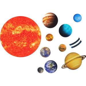 Giant Magnetic Solar System with 12 Individual Briefing Magnets.Perfect for Toddlers and Kids. (24 PCS)