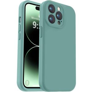 Vooii Compatible with iPhone 14 Pro Case, Liquid Silicone Upgrade [Camera Protection] [Soft Anti-Scratch Microfiber Lining] Shockproof Phone Case for iPhone 14 Pro 6.1 inch - Pine Green