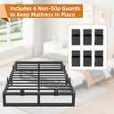 King Size Bed Frame, 10 Inch Metal Platform Bed Frames with Squeak Free U-Slot Design, 6 Non-Slip Guards, 3500lbs Heavy Duty Steel Slat Support, No Box Spring Needed, Under Bed Storage, Black