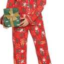 Samring Pajamas Women's Long Sleeve Sleepwear Button Down Pj Sets Soft Loungewear Pajama Set for Women S