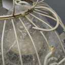 Deco 79 Metal Scroll Birdcage Distressed Wire with Latch Lock Closure and Hanging Hook, Set of 2 21", 18"H, Cream