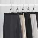 TOPIA HANGER 24 Pack Wooden Pants Hangers, Hair Extension Hangers Non Slip Skirt Hanger Wood Clamp with Velvet Padded 360 Swivel Hook for Jeans, Skirts, Trousers, Wigs Black CT68B