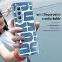 Case for Samsung Galaxy Z Fold 4 5G, Fashion Pattern Hinge Protection Clear PC Cover with Screen Protector, Full Protection (Blue)