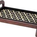 Anji Mountain Heavy Duty Waterproof Wooden Shoe Storage Mat Organizer/Boot Storage Tray Multi Use for Entryway with Coir, Black and Ivory Insert, 1 Tier, Fits 2 Pair (26.5" Wide)