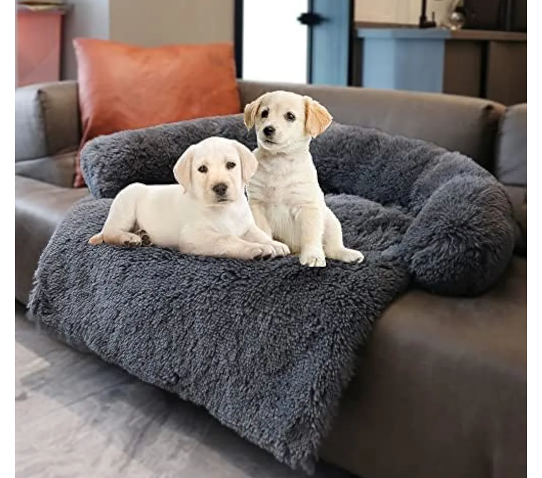 Calming Dogs/Cats Bed Mats, Dog Pad Washable Removable Couch Cover, Plush Long Fur Mat for Pets, Waterproof Lining, Perfect for Small, Medium and Large Dogs and Cats