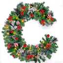 6 Ft by 10 Inch Prelit Christmas Garland with 30 Lights Timer 150 Snowy Bristle Pine, 9 Ball Ornaments, 8 Pinecones,56 Red Berries, 3 Cypress Leaves Battery Operated Xmas Decor for Home Indoor Mantle