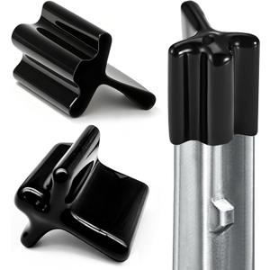 50 Pcs Black T Post Caps, Heavy Duty Vinyl T Post Safety Caps for Fence Post, T Post Protector Covers for Livestock & Farm, Fit Standard T Posts