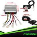 36V Controller and Throttle Compatible with Razor MX500 MX650 Dirt Bike, Control Module and Twist Throttle Handlebar Grips Replacement for Razor SX500 Electric Dirt Rocket Quad EcoSmart Parts