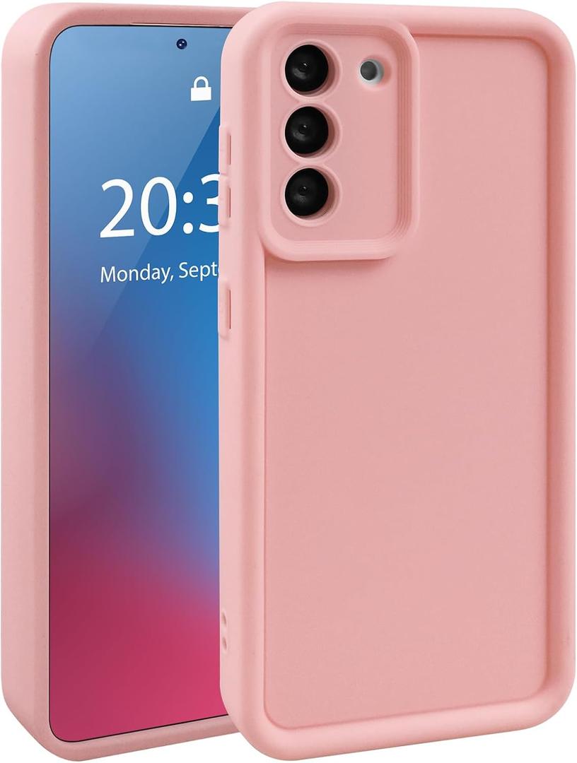 Soft Case for Samsung Galaxy S21+ / S21 Plus 5G (6.7-Inch), Flexible Liquid Silicone Matte Back Cover Shockproof Phone Case, Camera Protection Light Weight Protective Bumper Cover, Pink