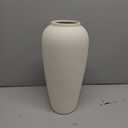 Kokrose Rustic Ceramic Table Vase, 14.9" Vintage Cream Clay Tall Floor Ceramic Terracotta Vase for Table Centerpieces, Large Textured Farmhouse Decorative Vases for Home Decor (15 Inch White Floor Vase)