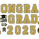 Congrats Grad Car Magnets, Waterproof Graduation Cruise Door Magnets Stickers 2025 for Car Garage Door Metal and Magnetic Surfaces Ideal Party Supplies and Decorations(Gold), Graduates Inflatable Hat
