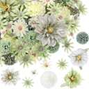 Cindeer 200 Pcs Fake Flower Heads for Crafts Mini Silk Flower Heads Faux Rose Artificial Daisy Blossom Heads Decorative Flowers for Home Bride Bridesmaid Wedding Centerpieces, 2-7 cm (Green)