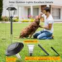 XMCOSY+ Solar Lights Outdoor Waterproof, 6 Pack Metal Glass Solar Pathway Lights, 20/40LM Bright Landscape Lighting for Garden Yard Backyard Path Driveway Walkway Outside Decor (Warm/Cool White)
