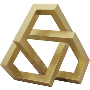 Deco 79 Metal Geometric Decorative Sculpture Abstract Shaped Home Decor Statue, Accent Figurine 12" x 13" x 7", Gold