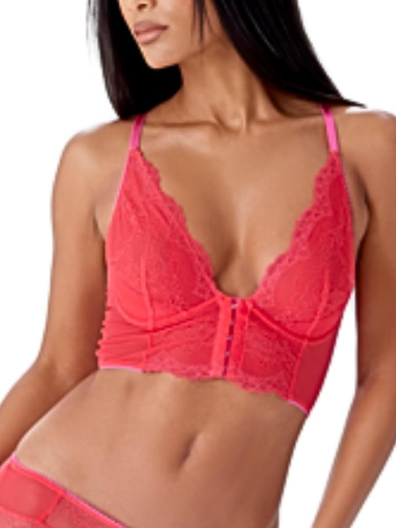 Gossard Women's Superboost Lace Deep V Bralet, Red (Rose Red), 34C (Red)