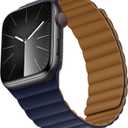 Compatible with Apple Watch Band 49 46 45 44 42 41 40 38mm, Double Sided Wearable Silicone Magnetic Strap for iWatch Ultra SE Series 10 9 8 7 6 5 4 3 2 1 (38/40/41/42, Brown/Indigo) ((42mm series10)/41mm/40mm/38mm)